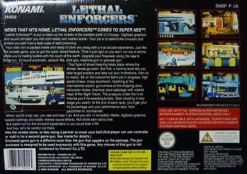 Lethal Enforcers (Europe) box cover back